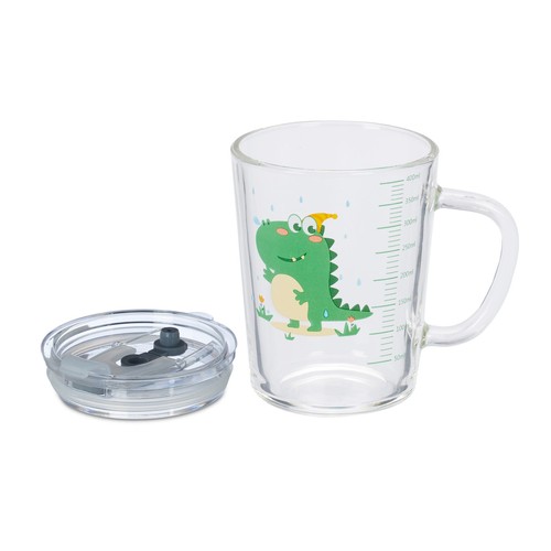 Kindergläser 2er Set Glasbecher Strohhalmgläser Henkelbecher Dino Kinderbecher - Bild 7 von 10