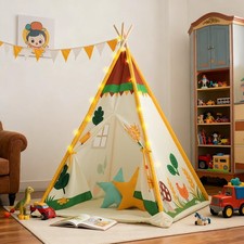 Teepee Tent for Kids, Play Tent with Padded Mat Star Lights, Indoor Play Te...