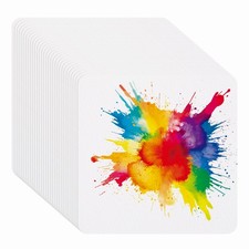 50 Sheets Cotton Watercolor Paper 300 GSM Paint Paper Round Corner 4x4 Inch