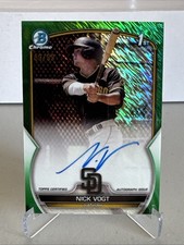 2023 Bowman Chrome Prospect Autographs Nick Vogt Green Shimmer /99 #CPA-NV