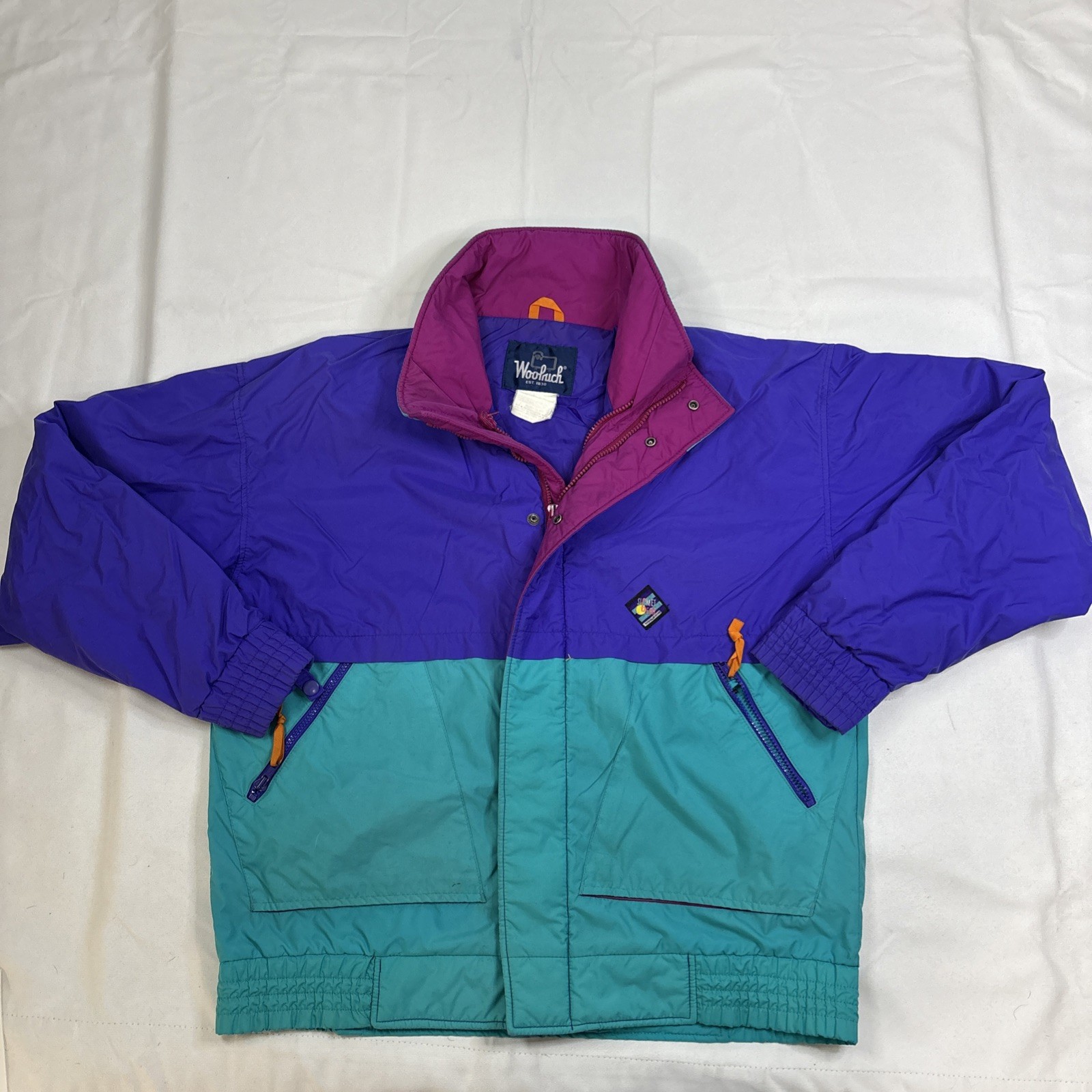 Woolrich Retro 80s Ski Coat for Men Large with Zip Out Lining Plum Sigmet Gear