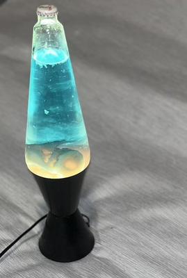 #ad #ad Vtg Lava Lite Lava Lamp Blue Liquid Yellow Wax 90s 32 Oz 16 Inch Vintage $68.00