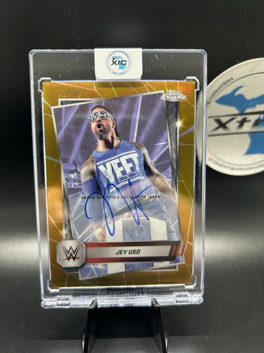 2025 Topps Chrome WWE Jey Uso BASE VARIATION GOLD REFRACTOR AUTO
