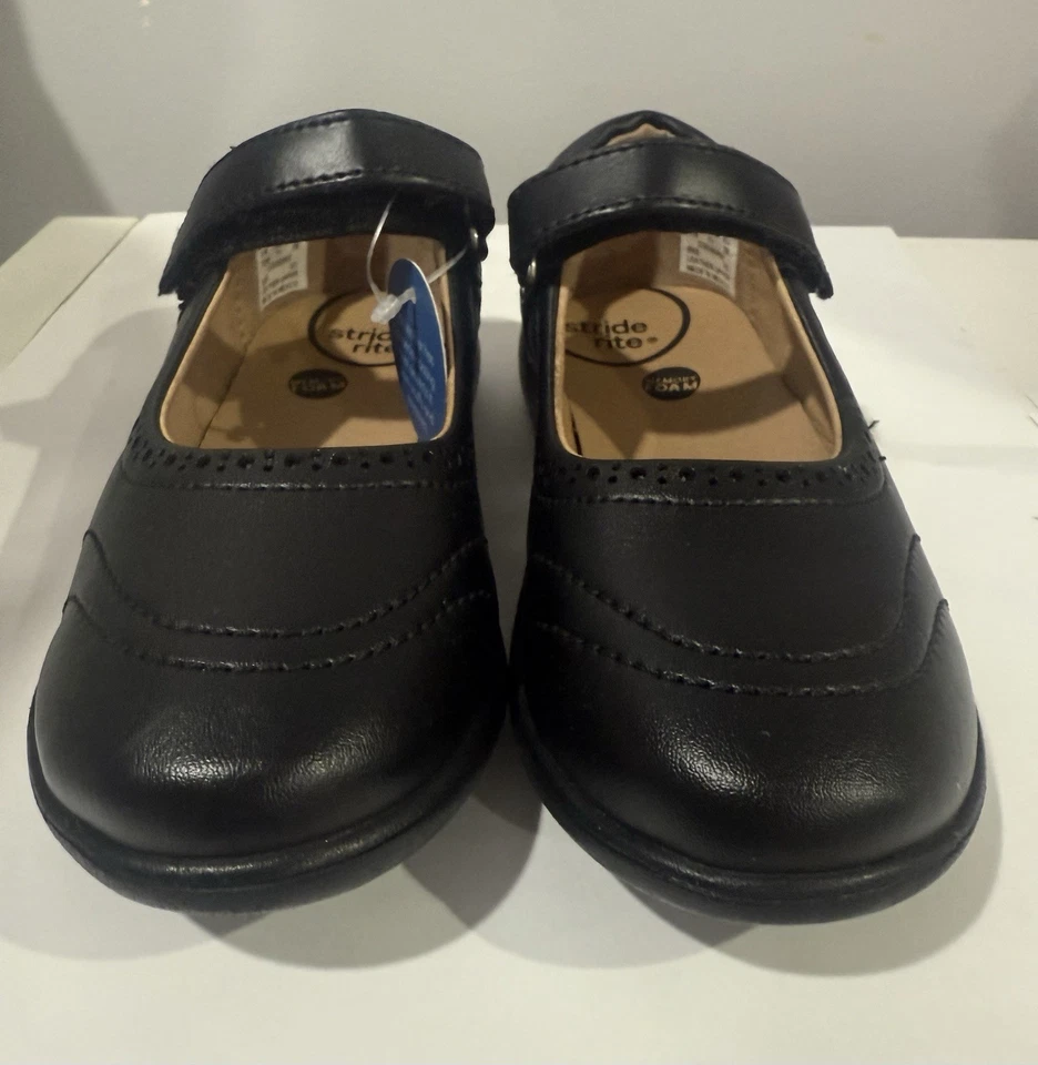 STRIDE RITE Claire Black Leather Mary Janes Flats - Girls 12 M - Image 2 of 4