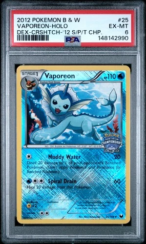 2012 POKEMON BLACK & WHITE DARK EXPLORERS #25 VAPOREON-HOLO PSA 6