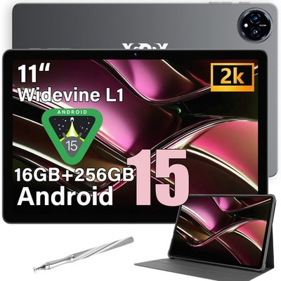 Tablet 11 Inch Android 15 Tablets, 256GB ROM 1TB Expand，8000mah Battery (Grey)
