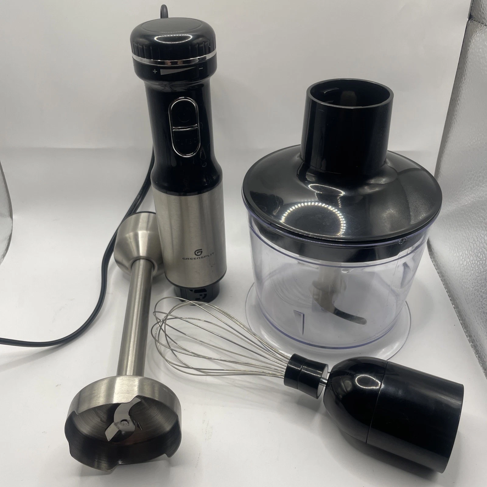 Green Split Immersion Hand Blender Set Stainless Steel Chopper Whisk Tested
Opens in a new window or