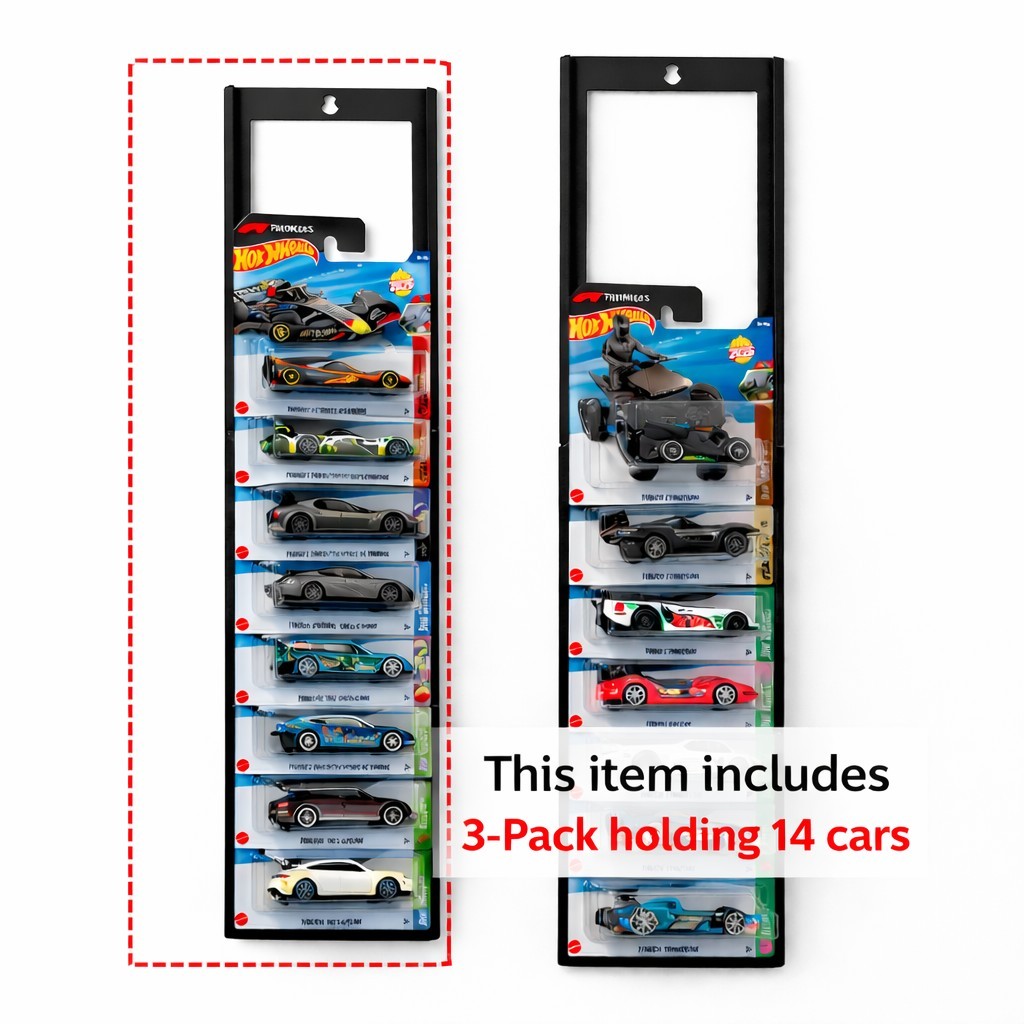 🇦🇺 14x Cars Hot Wheels / Diecast Card Wall Mount Display Modular 3 Piece Set 5
