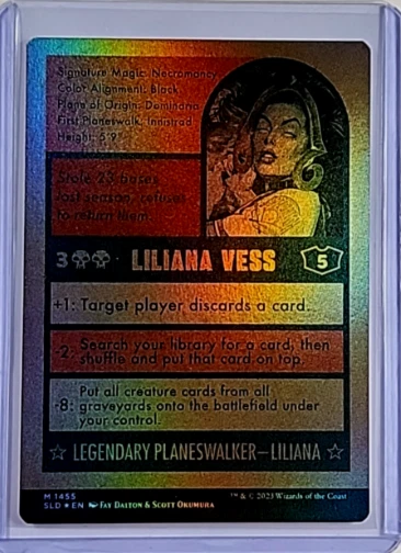 2023 MTG Magic The Gathering Secret Lair Drop Baseball Foil #1455 Liliana Vess - Image 2 of 2