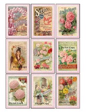 9 Vintage Style Seed Packet Pocket Letter Cards Journals Scrapbooks Crafts 1N