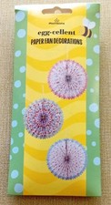  Party Assorted Paper Fan Hanging Decorations - Pack of 3 