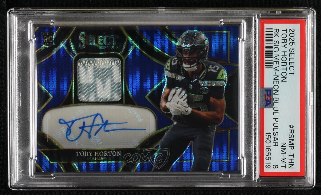 Tory Horton Panini Select Rookie Signature Memorabilia #RSMPTHN Neon Blue Pulsar
