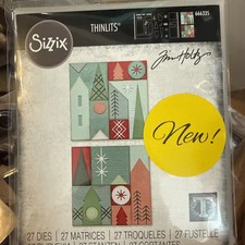 New Retired Sizzix Thinlits Holiday Blocks 27pc 666335 Retail 29.99 T Holtz