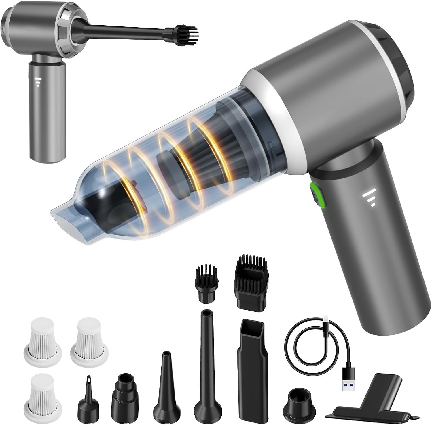 Handheld 20000pa Vacuum Cleaner with HEPA Filter - Perfect for Pets and More