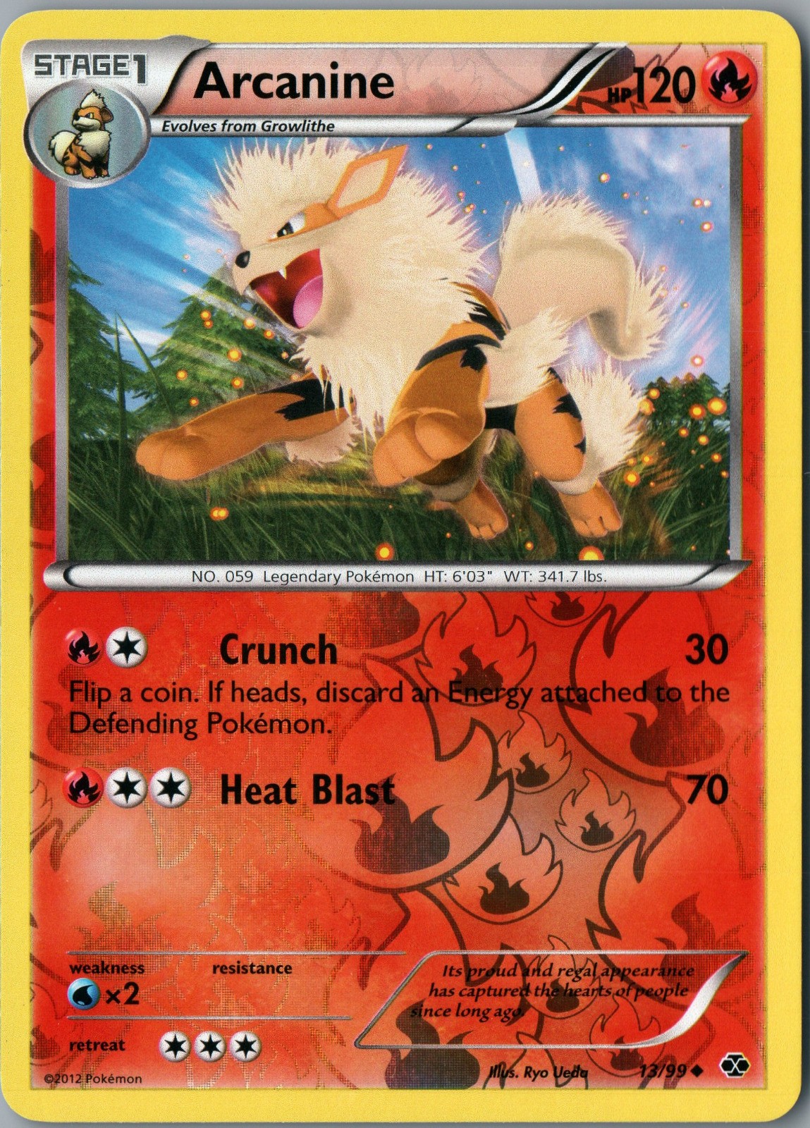 Arcanine (13) Uncommon Next Destinies 13/99 NM Reverse Holo - Pokemon