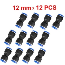 12p  Pneumatic Push to Connect Fitting Straight Union 12Mm Tube OD