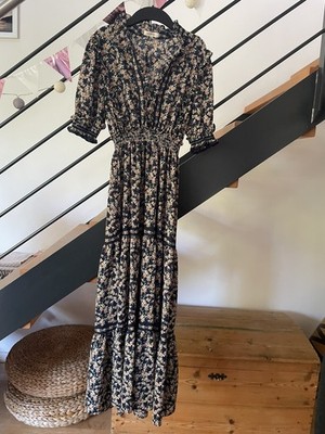 Max Studio, Maxikleid, Größe: S, blau bunt , Polyester, Blumen, Kleid wie neu