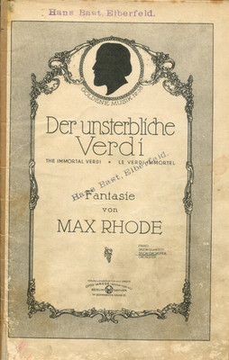 Der unsterbliche Verdi, Fantasie, Max Rhode, für Salonorchester