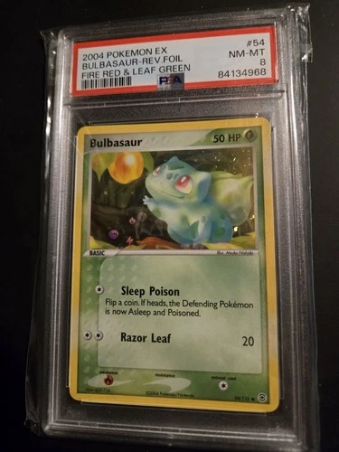 Bulbasaur #54 PSA 8 Reverse Holo Fire Red & Leaf Green 2004 Vintage Pokemon