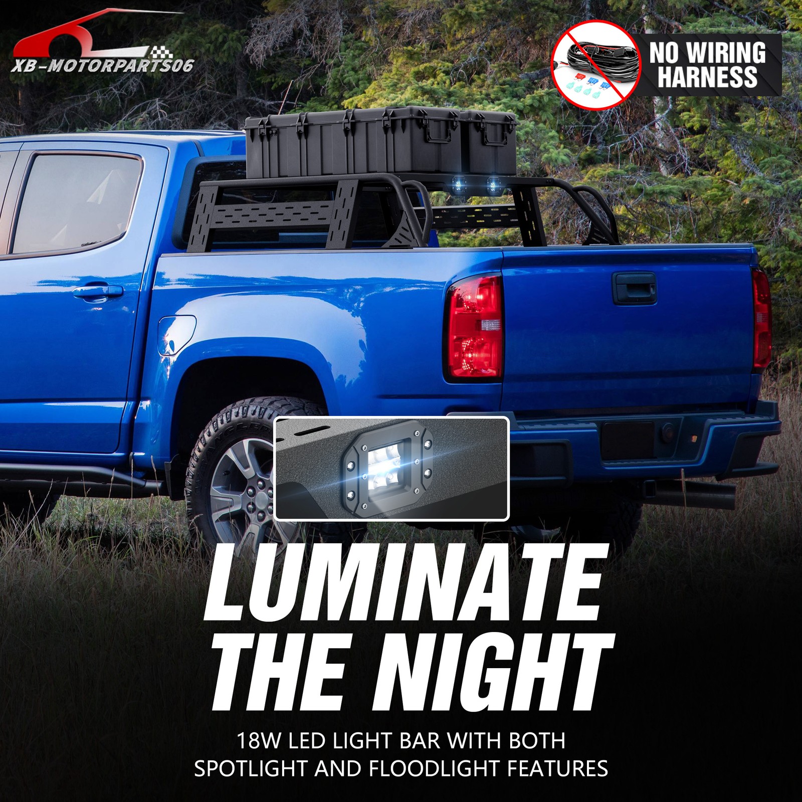 13.8'' Full-Size Rear Ladder Rack Back For 15-22 Colorado & Canyon w/ Bed Rails