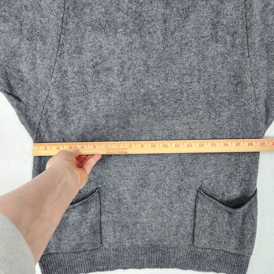 BCBG MaxAzria Suéter Mujer Grande Gris Lana Mezcla Cachemira Manga Corta Túnica Foto 4 de 4