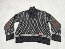 Vtg Peregrine Jumper Mens M Wool Sweater Fair Isle Nordic Preppy Elbow Patches