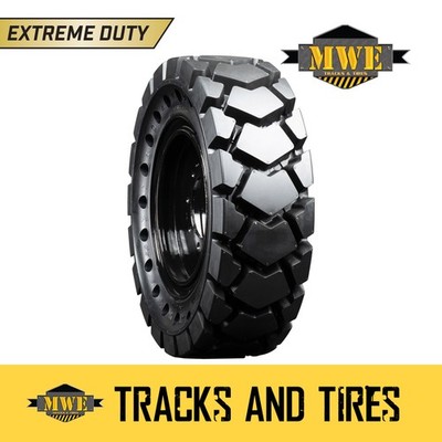 Fits GEHL R165 Skid Steer - 10-16.5 TNT Left Mounted Extreme Duty Solid Rubber T