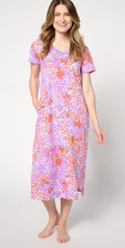 CC2225 Carole Hochman Printed Cotton Jersey Maxi Gown Size M