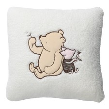Lambs Ivy Storytime Pooh Soft Faux Shearling Nursery Throw Pillow - Cream