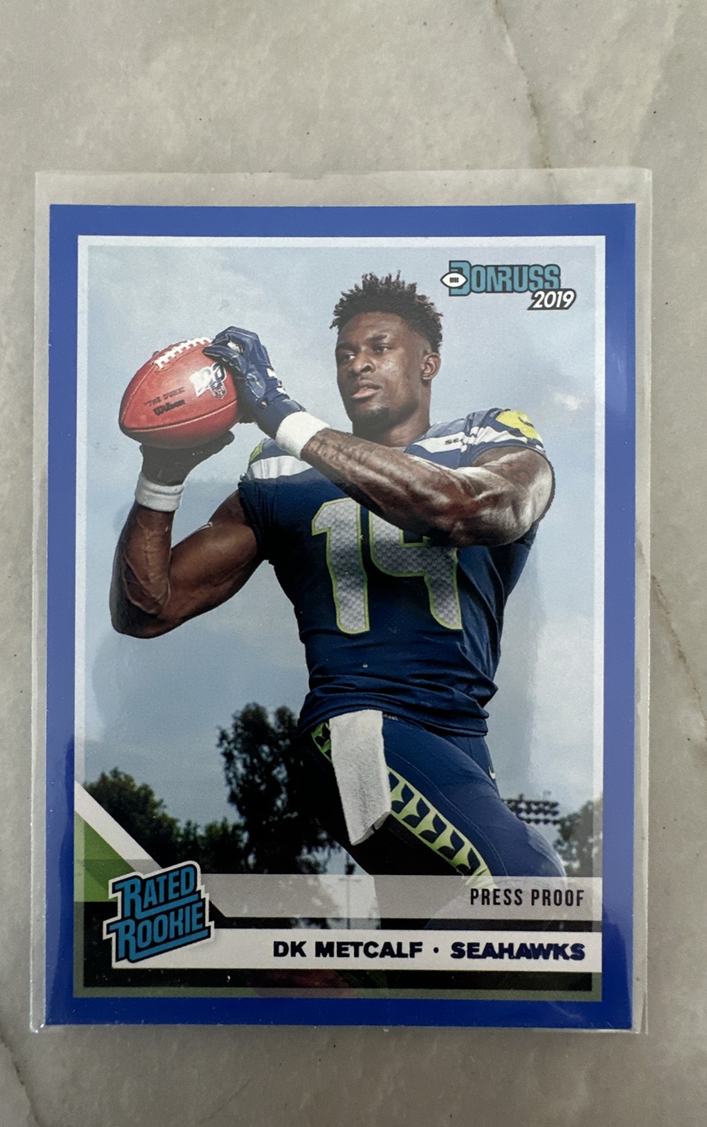 2019 Panini Donruss - Rated Rookie DK Metcalf #313 Press Proof Blue (RC)