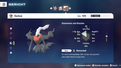   Non-Shiny Darkrai | Level 100 | Max 6IV+DV | Pokemon Legenden ZA    