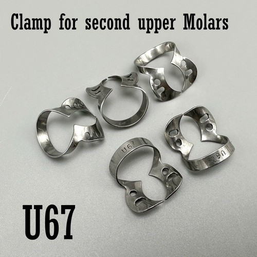 Dental Rubber Dam Clamps U67 Endodontic Restorative Barrier Clips Holder SS - 第 1/10 張圖片