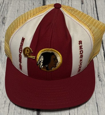 Vintage AJD Lucky Stripe Washington Redskins Mesh Snapback Hat 80s