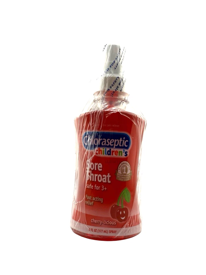 Spray Cloraséptico para Niños Dolor de Garganta, Cereza, 6 Fl Oz - ¡¡Paquete de 3!! Exp 09/2027 Foto 3 de 4