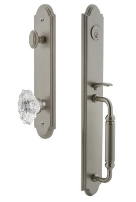 Grandeur ARCCGRBIA_ESET_234 Arc Solid Brass Rose Keyed Entry - Nickel