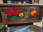 Vintage 1985 Miller Beer Lighted Clock "Made The American Way" Bar Sign Working