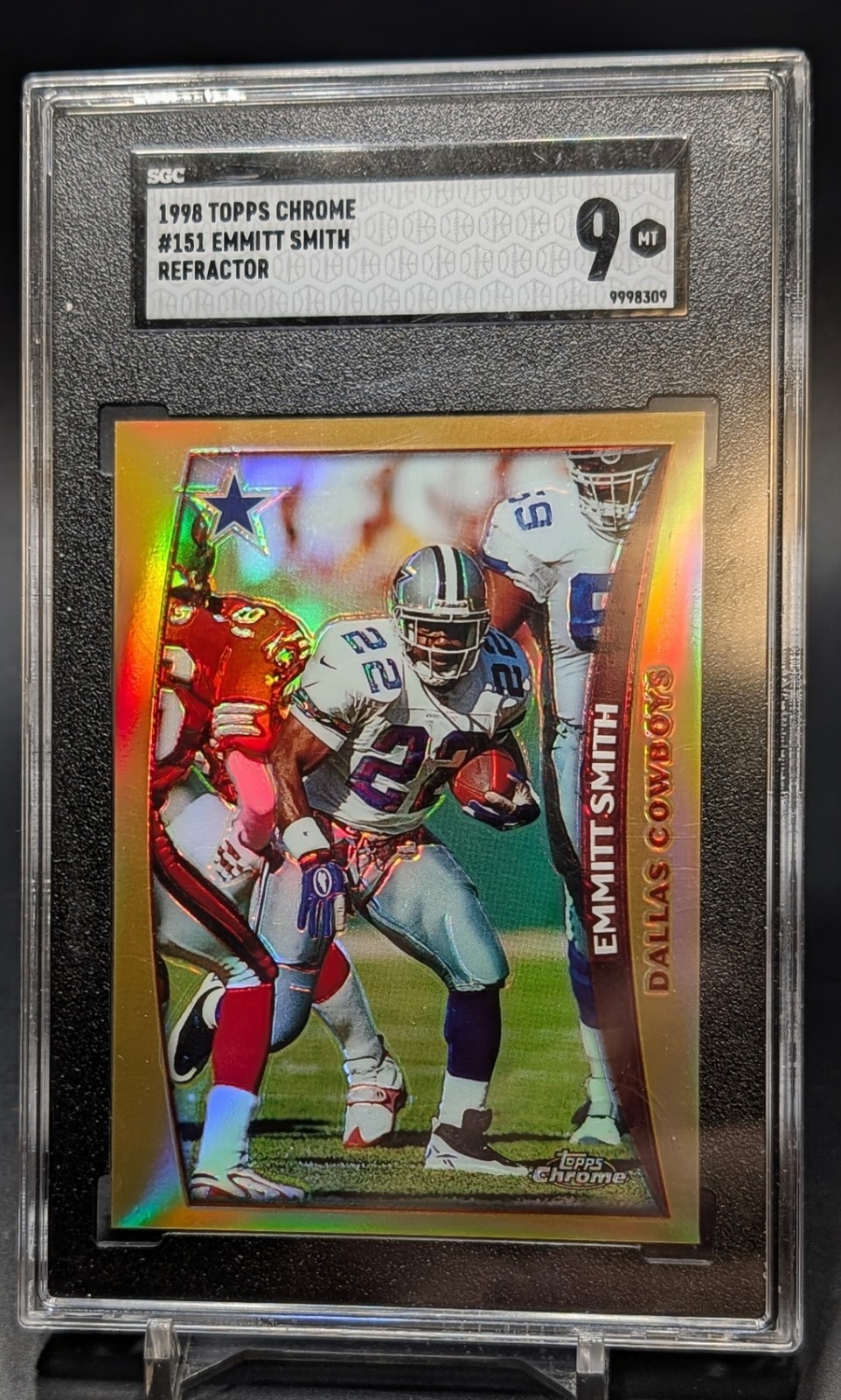 1998 Topps Chrome #151 Emmitt Smith Refractor SGC 9 Mint