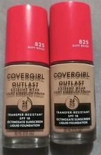 (2) COVERGIRL 825 Buff Beige Outlast Extreme Wear Liquid Foundation Sealed 