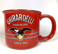Ghirardelli Chocolate Since 1852 Wide Mug Red - Dishwasher & Microwave Safe