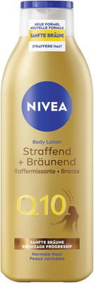 NIVEA Body Lotion Q10 Straffend + Bräunend (250 Ml), Body Milk Für Straffere Hau