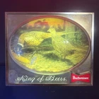 Vintage 60s Budweiser King of Beers Lighted Bubble Dome Pheasant Sign
