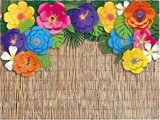 7x5ft Fabric Hawaiian Beach Photography Backdrop Aloha Luau Party Decorations