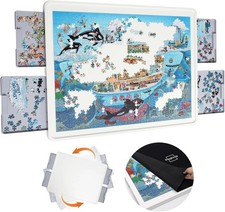 Versatile Jigsaw Puzzle Board - 35'x27' with Protective Cover Drawers