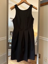 Cynthia Rowley Black Fit & Flare Pleated Dress | Classic Sleeveless Sz 4 Dress