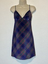 Victorias Secret Velvet Plaid Slip Dress Chemise Nighty Size M Preppy