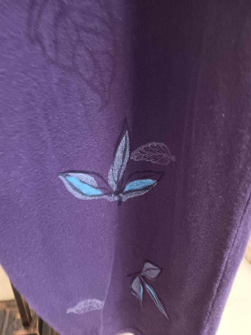 BLUE FISH 1998 SIMPLE Pant in Amaranth Kale -Sz 2 -HAND-PAINTED & Artist Signed! View 4