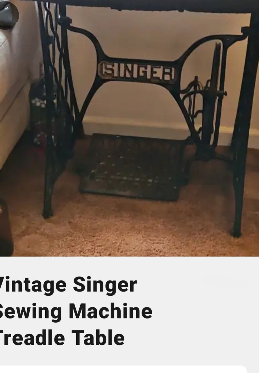 vintage singer sewing machine treadle table | eBay