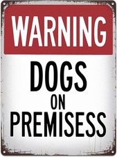 Warning Dogs on Premise Funny Dog Tin Metal Signs Home D cor 12x16