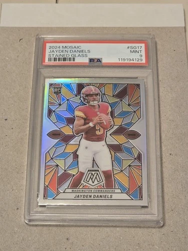 2024 Panini Mosaic Jayden Daniels Stained Glass RC #SG17 PSA 9 Mint POP 171