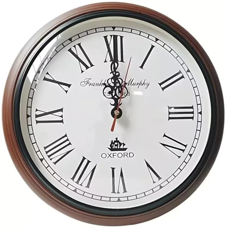 Wooden Wall Clock Round Clock Antique Style Decorative for Home & Office